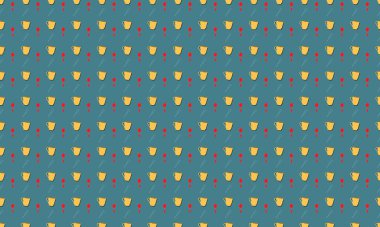 Farklı aksesuarlara sahip renkli arkaplan