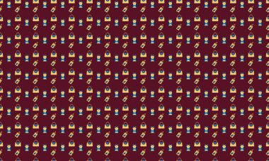 Farklı aksesuarlara sahip renkli arkaplan