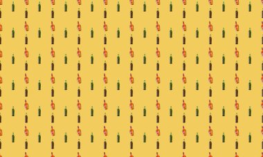 Farklı aksesuarlara sahip renkli arkaplan