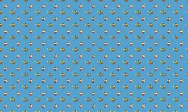 Farklı aksesuarlara sahip renkli arkaplan