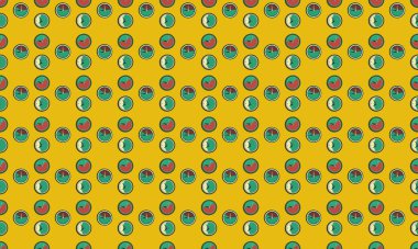 Farklı aksesuarlara sahip renkli arkaplan