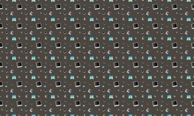 Farklı aksesuarlara sahip renkli arkaplan