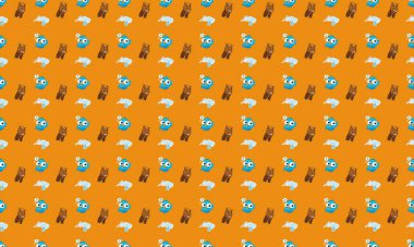 Farklı aksesuarlara sahip renkli arkaplan