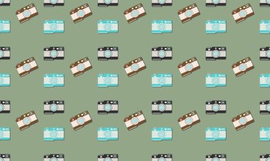 Farklı aksesuarlara sahip renkli arkaplan