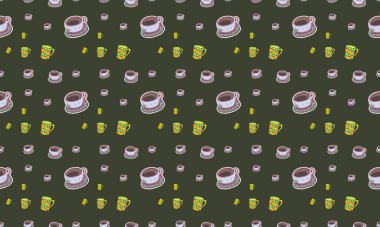 Farklı aksesuarlara sahip renkli arkaplan