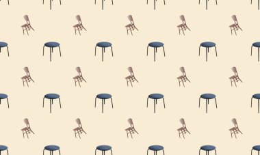 Farklı aksesuarlara sahip renkli arkaplan