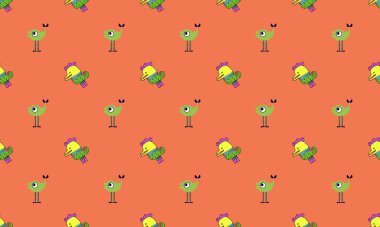 Farklı aksesuarlara sahip renkli arkaplan