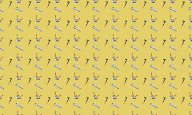 Farklı aksesuarlara sahip renkli arkaplan