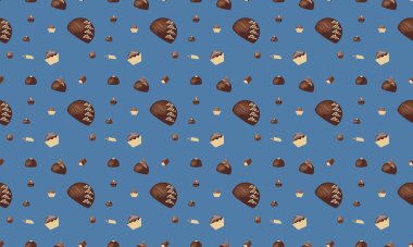 Farklı aksesuarlara sahip renkli arkaplan