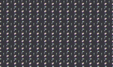 Farklı aksesuarlara sahip renkli arkaplan