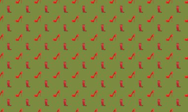 Farklı aksesuarlara sahip renkli arkaplan