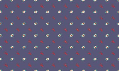 Farklı aksesuarlara sahip renkli arkaplan