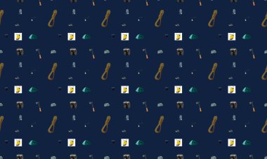 Farklı aksesuarlara sahip renkli arkaplan