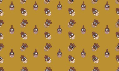 Farklı aksesuarlara sahip renkli arkaplan