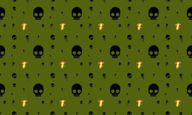 Farklı aksesuarlara sahip renkli arkaplan