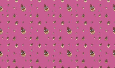 Farklı aksesuarlara sahip renkli arkaplan