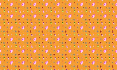 Farklı aksesuarlara sahip renkli arkaplan