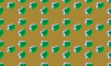 Farklı aksesuarlara sahip renkli arkaplan