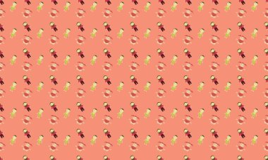 Farklı aksesuarlara sahip renkli arkaplan