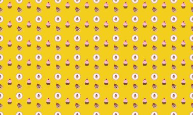 Farklı aksesuarlara sahip renkli arkaplan