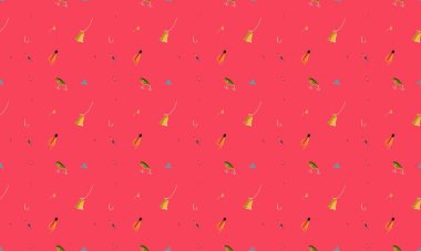 Farklı aksesuarlara sahip renkli arkaplan