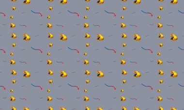 Farklı aksesuarlara sahip renkli arkaplan