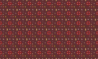 Farklı aksesuarlara sahip renkli arkaplan