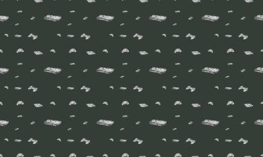 Farklı aksesuarlara sahip renkli arkaplan