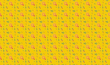 Farklı aksesuarlara sahip renkli arkaplan