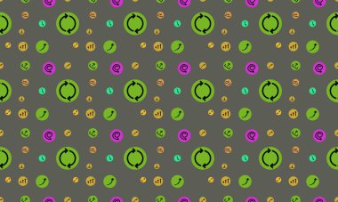 Farklı aksesuarlara sahip renkli arkaplan