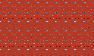 Farklı aksesuarlara sahip renkli arkaplan