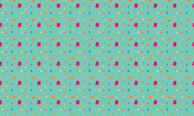 Farklı aksesuarlara sahip renkli arkaplan