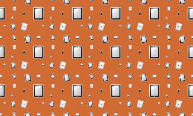 Farklı aksesuarlara sahip renkli arkaplan