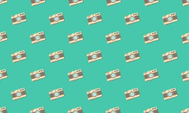 Farklı aksesuarlara sahip renkli arkaplan