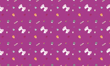 Farklı aksesuarlara sahip renkli arkaplan