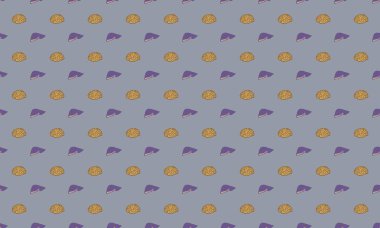 Farklı aksesuarlara sahip renkli arkaplan