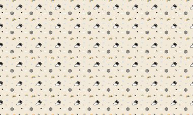 Farklı aksesuarlara sahip renkli arkaplan