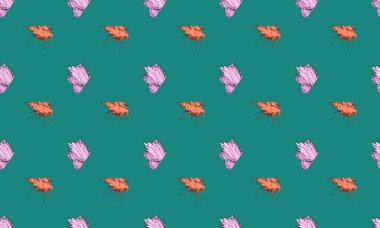 Farklı aksesuarlara sahip renkli arkaplan