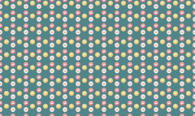 Farklı aksesuarlara sahip renkli arkaplan