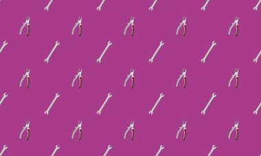 Farklı aksesuarlara sahip renkli arkaplan