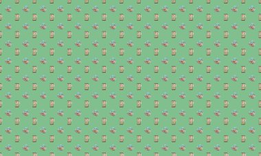 Farklı aksesuarlara sahip renkli arkaplan