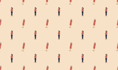 Farklı aksesuarlara sahip renkli arkaplan