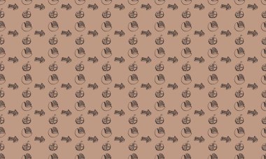 Farklı aksesuarlara sahip renkli arkaplan