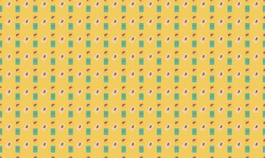 Farklı aksesuarlara sahip renkli arkaplan