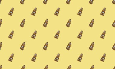 Farklı aksesuarlara sahip renkli arkaplan