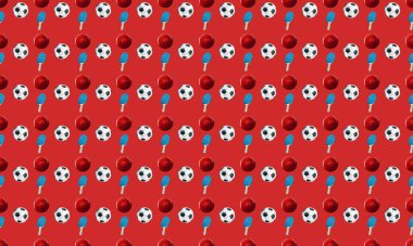 Farklı aksesuarlara sahip renkli arkaplan