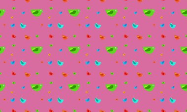 Farklı aksesuarlara sahip renkli arkaplan