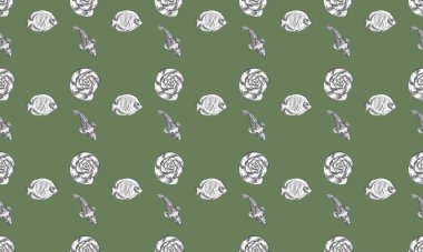 Farklı aksesuarlara sahip renkli arkaplan