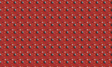 Farklı aksesuarlara sahip renkli arkaplan