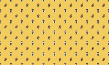 Farklı aksesuarlara sahip renkli arkaplan